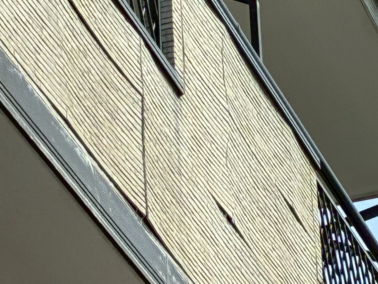 水を吸って大きく反った古いサイディング外壁